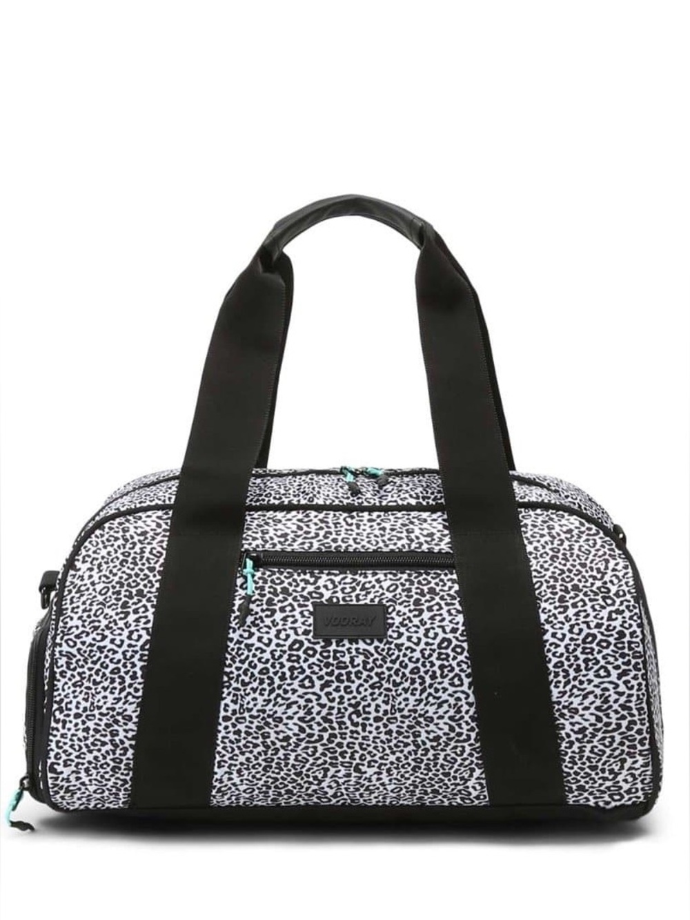 Vooray Burner Gym Duffel Black & White Leopard Print New with tags